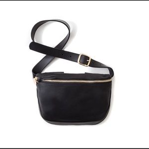 Clare V black leather fanny pack